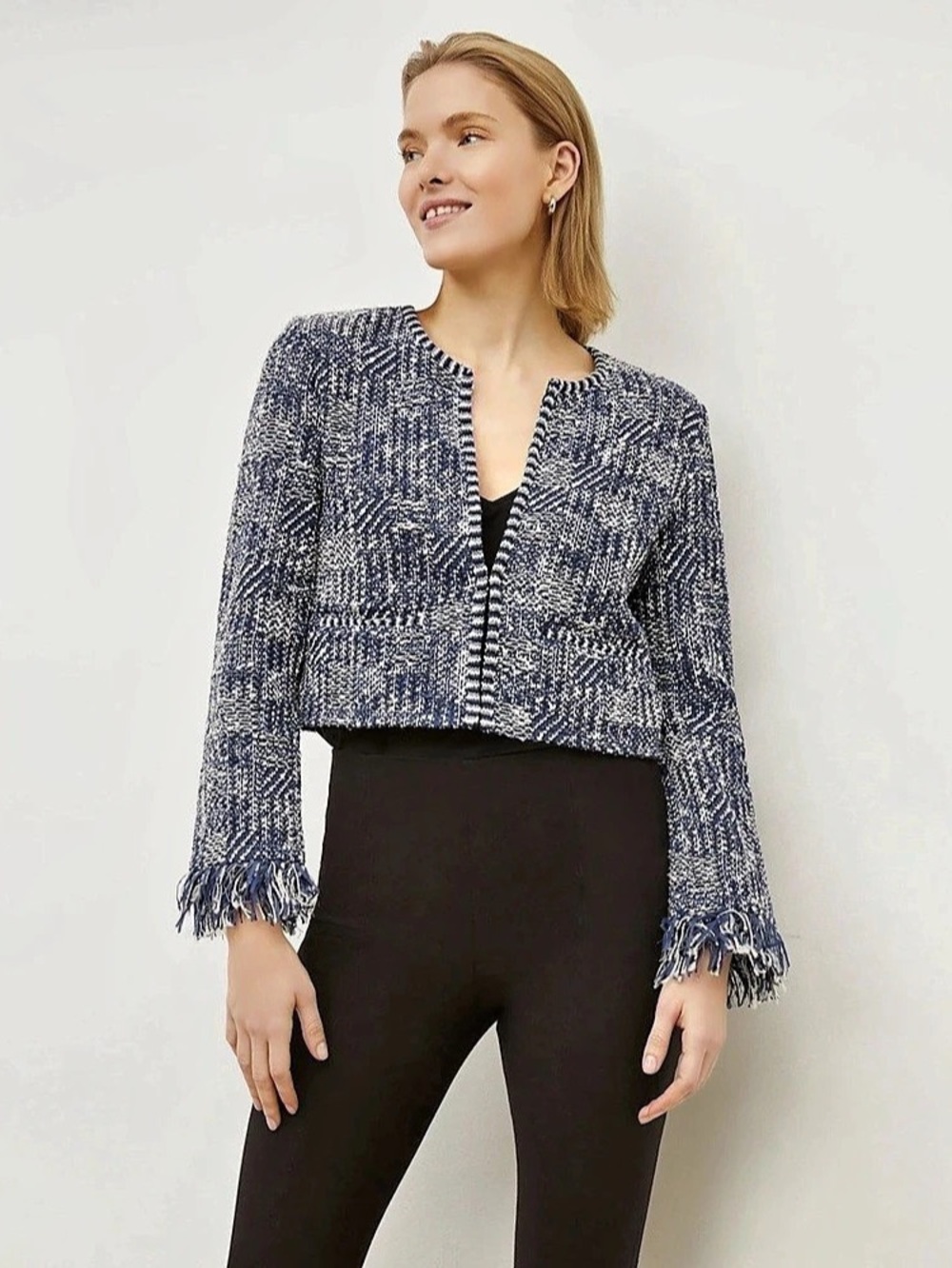 MM LaFleur The Lilia Jacket - Interweave - Navy / Ivory